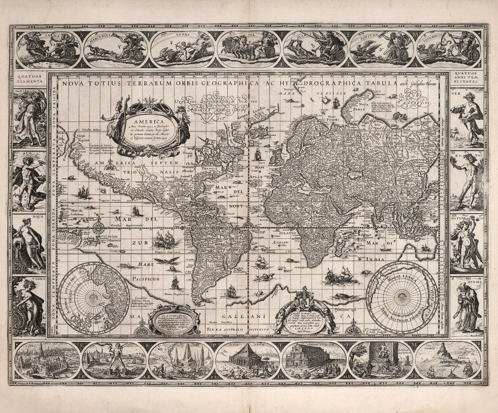 historical map of world 17th century
