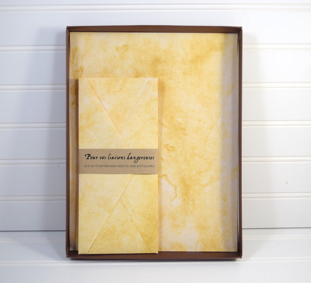 Distressed Paper Stationery Set with Envelopes
