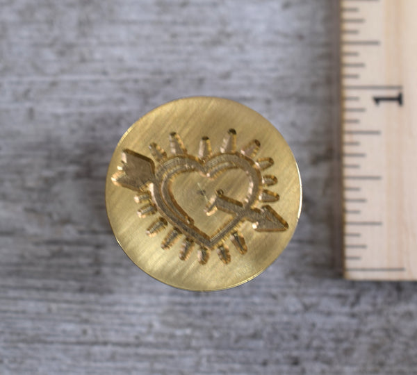 heart with crossed arrows post medieval wax seal fob