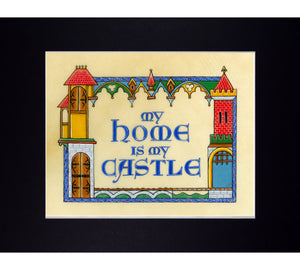 medieval castle art print in mat