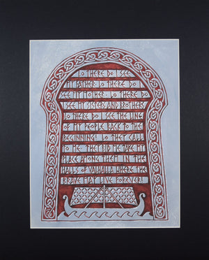 Viking boat burial prayer matted print rune stone style