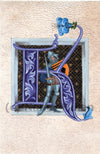 Calligraphy print initial letter K is for knight