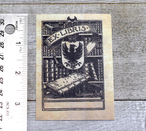 Ex Libris Book Plates with Heraldic Shield: Set of 24 Self-Adhesive Labels
