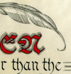 image detail feather and calligraphy
