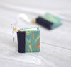 Miniature Book Earrings in Aqua and Teal