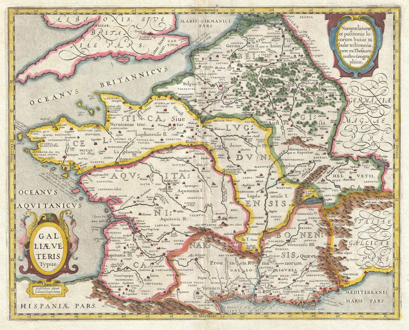 France, 17th Century Map, Fine Art Reproduction MP120