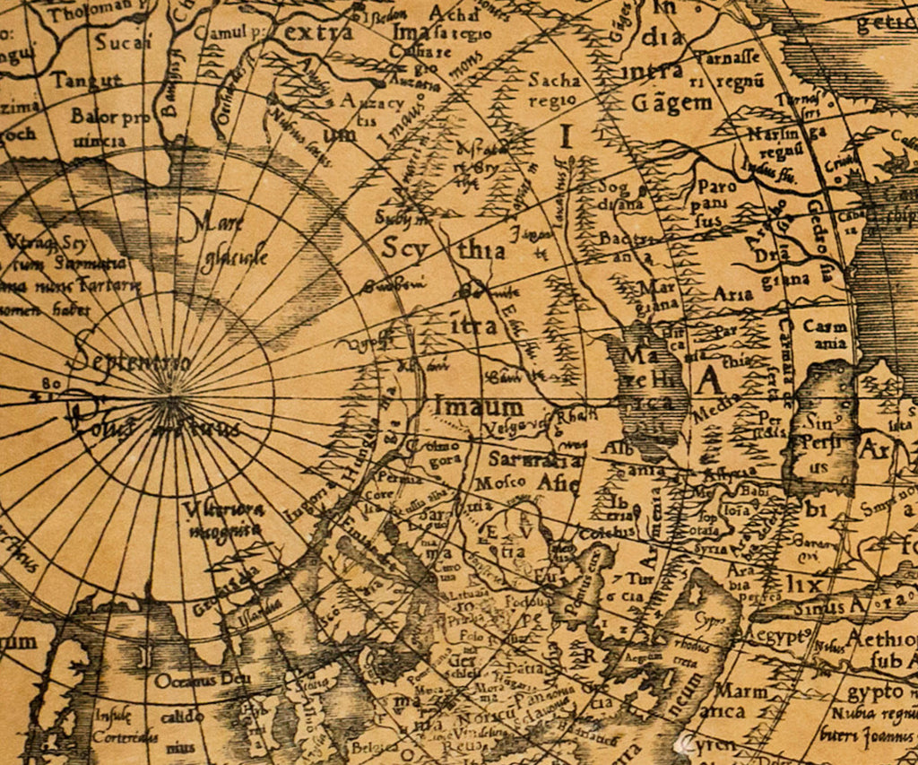 World Map, 16th Century Cordiform Map, Fine Art Reproduction MP118