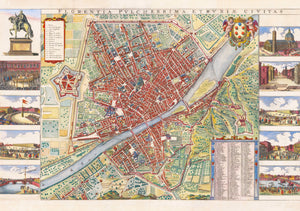 Florence, Italy, 17th Century City Map, Fine Art Reproduction MP104