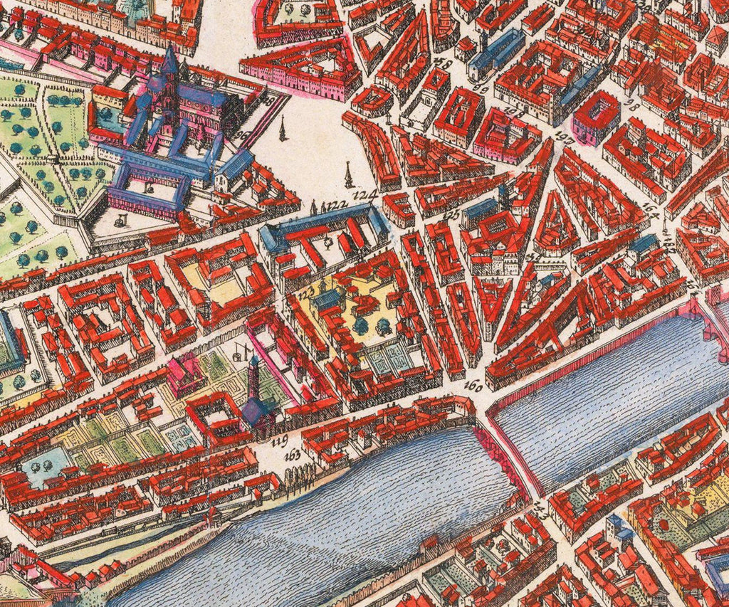 Florence, Italy, 17th Century City Map, Fine Art Reproduction MP104