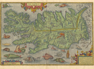 Iceland Map, 16th Century City Map, Fine Art Reproduction MP105