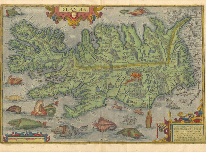 Iceland Map, 16th Century City Map, Fine Art Reproduction MP105