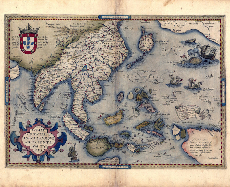 India, Southeastern Asia, 16th Century Map, Fine Art Reproduction MP123