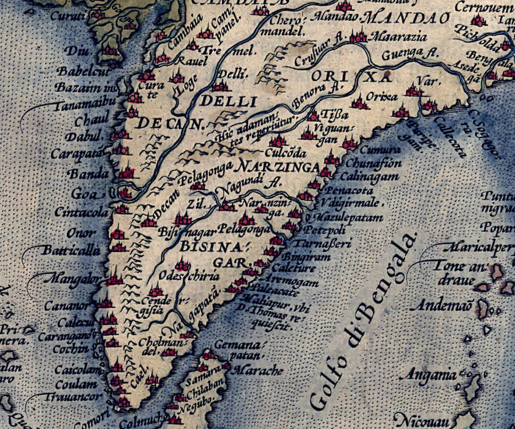 India, Southeastern Asia, 16th Century Map, Fine Art Reproduction MP123