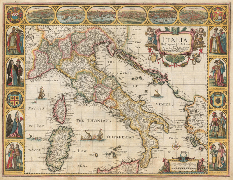 Italy, 17th Century Map, Fine Art Reproduction MP103