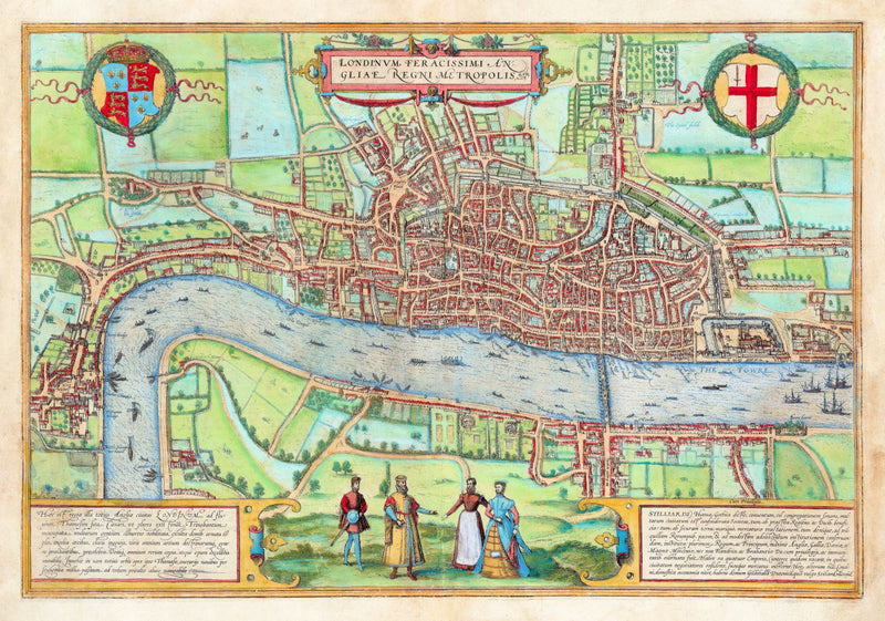 London, 1572 City Map, Fine Art Reproduction MP102