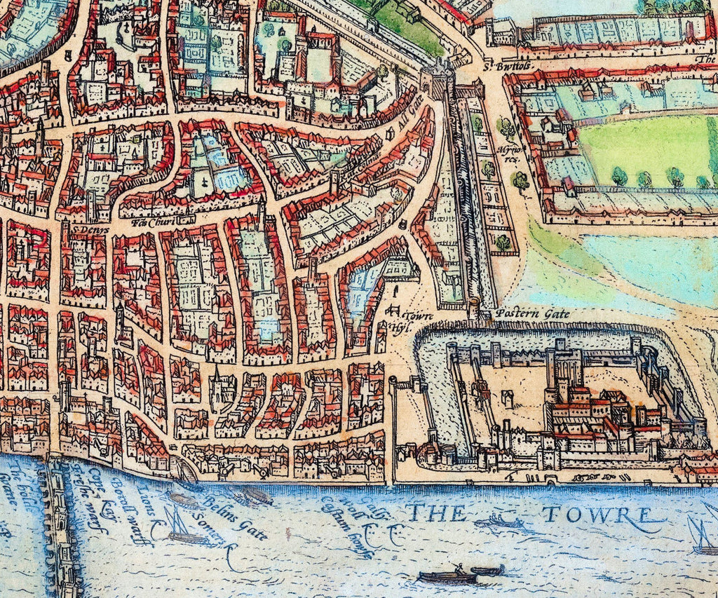 London, 1572 City Map, Fine Art Reproduction MP102
