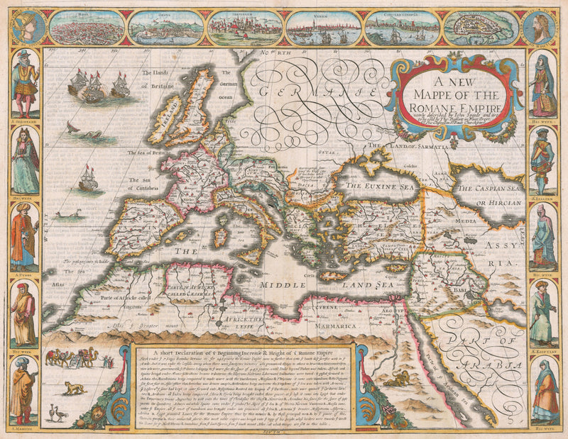 Roman Empire, 17th Century Map, Fine Art Reproduction MP112