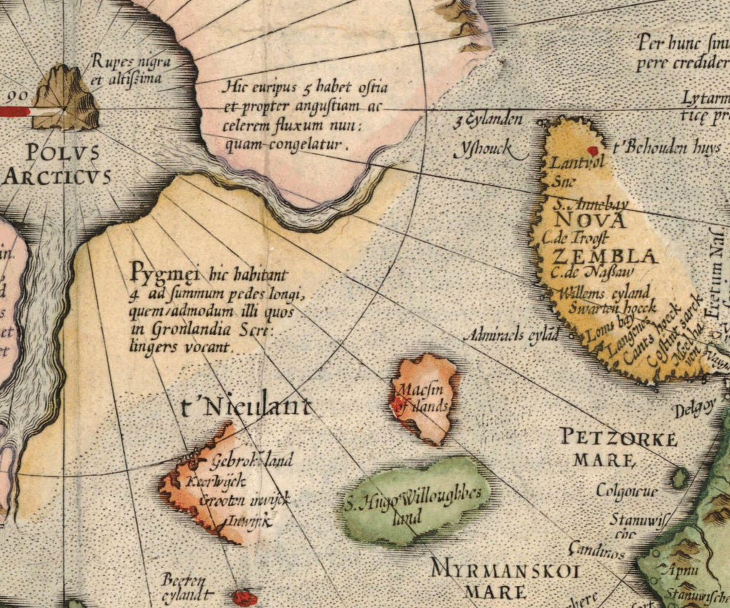 North Pole Map, 17th Century City Map, Fine Art Reproduction MP106