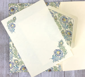 Stationery Sheet Set of 10, Kartos Peacock