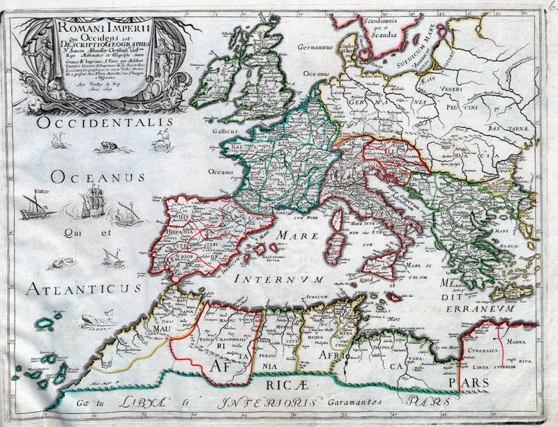 Roman Empire West, 18th Century Map, Fine Art Reproduction MP114