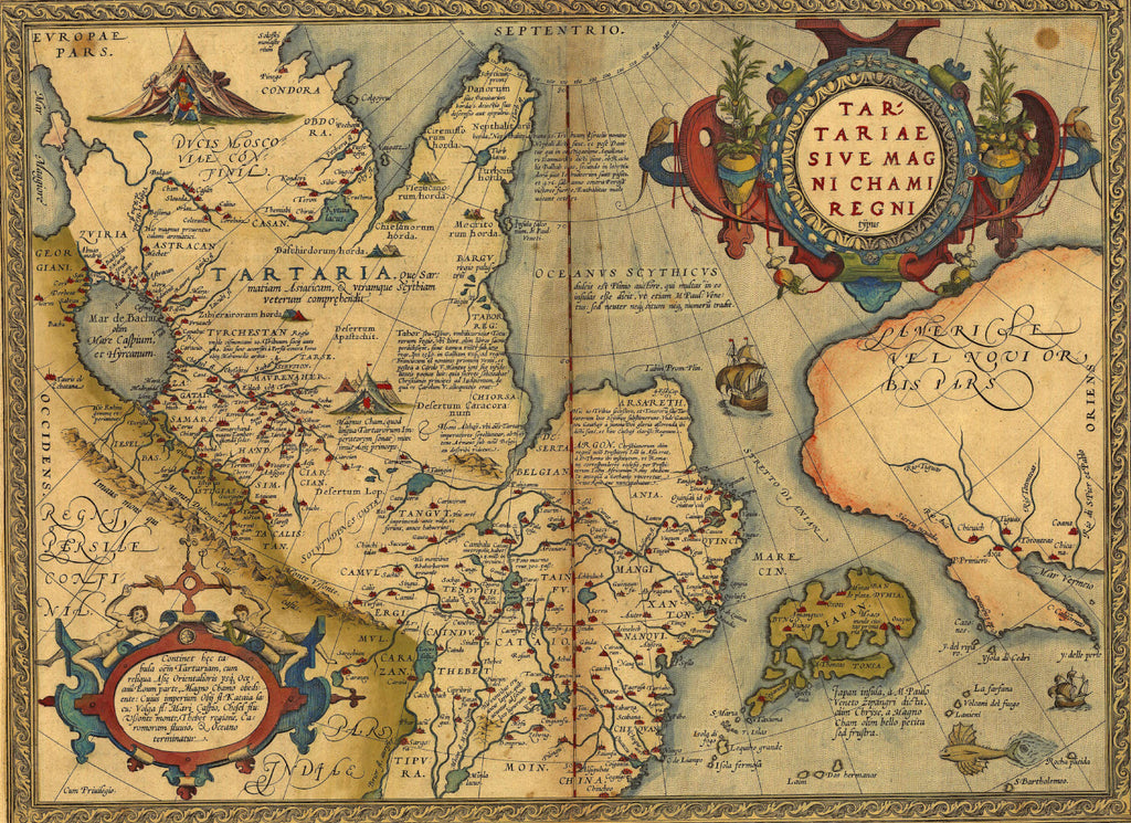 Russia, northeastern Asia, 16th Century Map, Fine Art Reproduction MP122