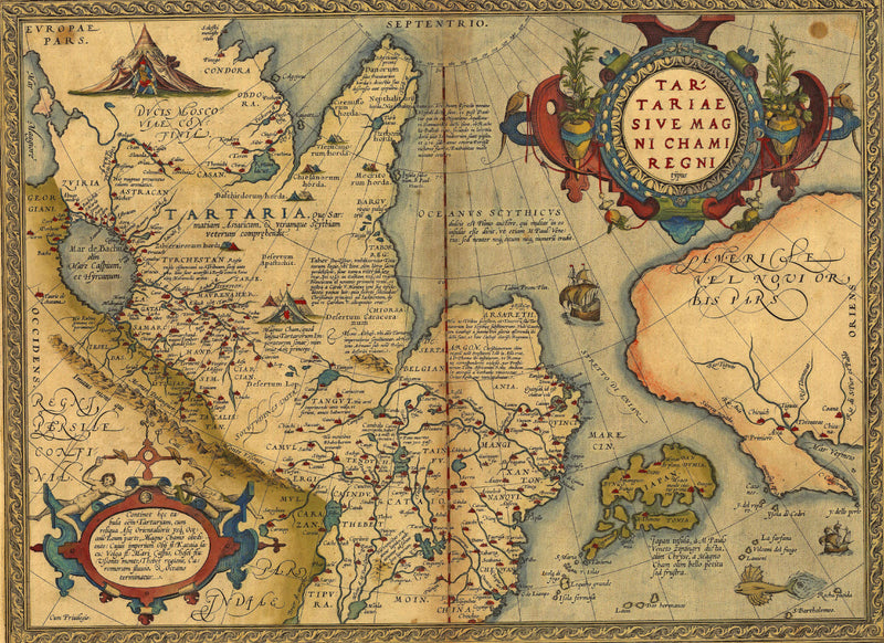 Russia, northeastern Asia, 16th Century Map, Fine Art Reproduction MP122