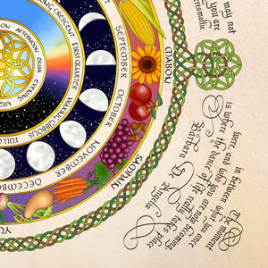 Seasonal Wheels of the Year Calligraphy Artwork