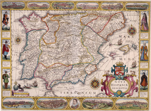 Spain, 17th Century Map, Fine Art Reproduction MP124