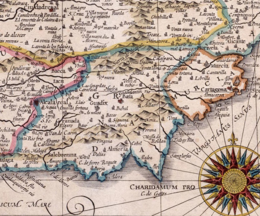 Spain, 17th Century Map, Fine Art Reproduction MP124