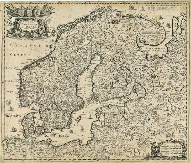 Scandinavia, 17th Century Map, Fine Art Reproduction MP110