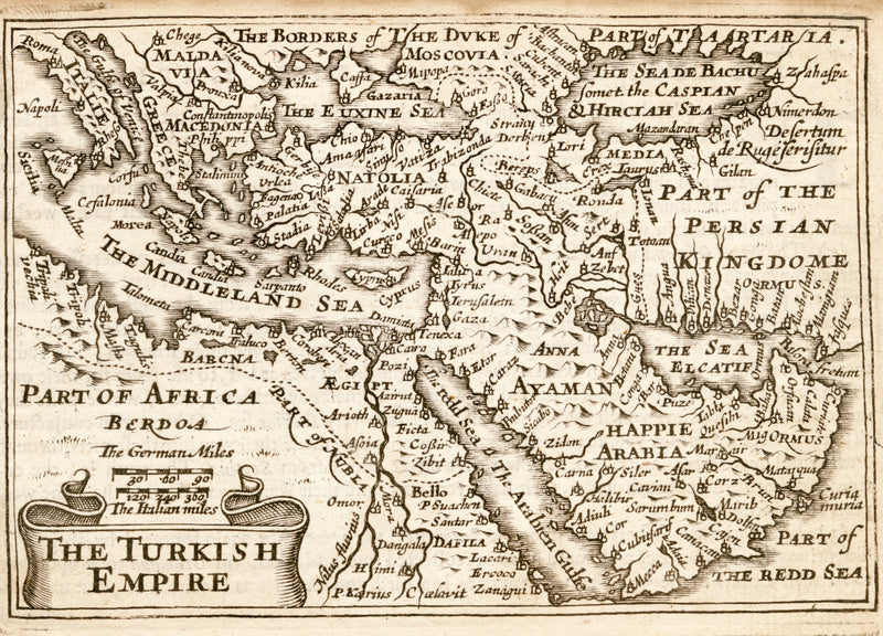 Turkish Empire Map, 17th Century City Map, Fine Art Reproduction MP107
