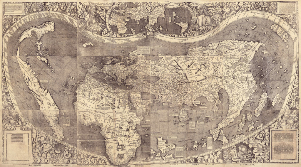 World Map, 16th Century Map, Fine Art Reproduction MP119