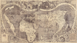 World Map, 16th Century Map, Fine Art Reproduction MP119