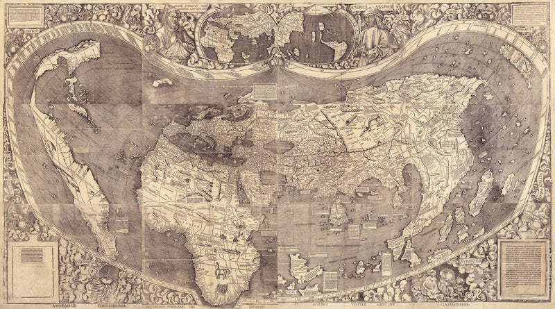World Map, 16th Century Map, Fine Art Reproduction MP119