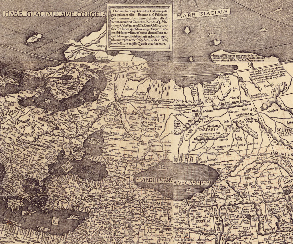 World Map, 16th Century Map, Fine Art Reproduction MP119