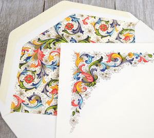 Stationery Sheet Set of 10, Acanthus Rossi