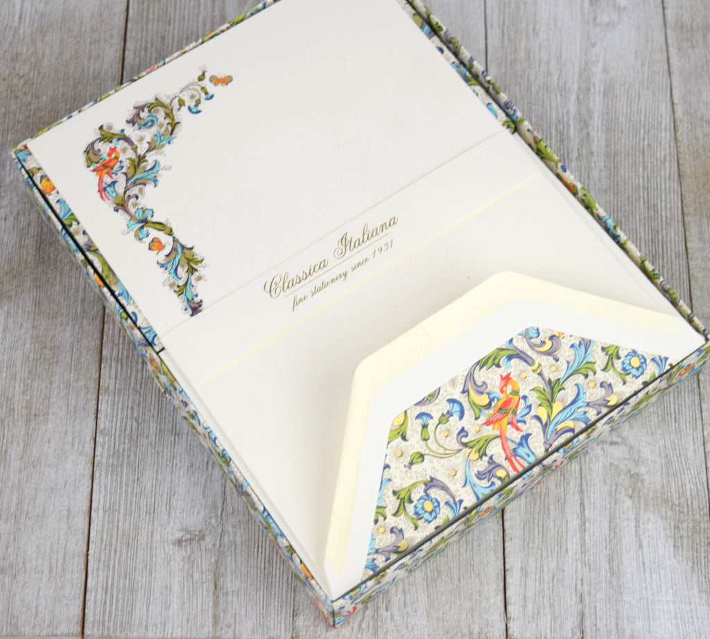 Stationery Sheet Set of 10, Birds Rossi