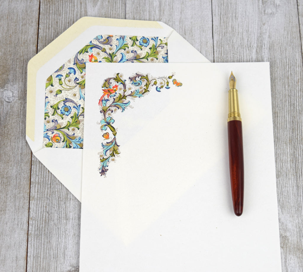 Stationery Sheet Set of 10, Birds Rossi