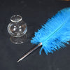 Custom Ostrich Feather Ballpoint Pen with Glass Stand