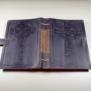 Brown Leather Journal with Celtic Cross Design