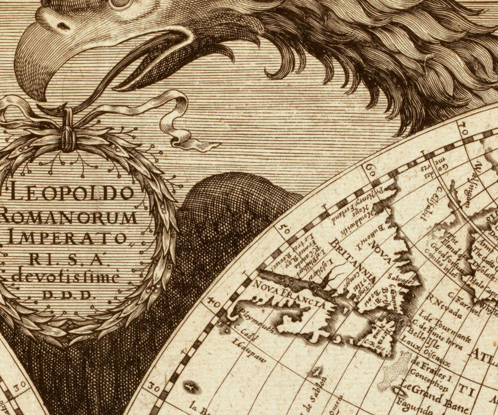 World Map, 17th Century Map, Fine Art Reproduction MP115