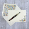 Red Medieval Flower Note Card and Envelope Set of 10, Kartos Flores Cards