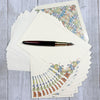 Red Medieval Flower Note Card and Envelope Set of 10, Kartos Flores Cards