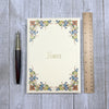 Red Medieval Flower Note Card and Envelope Set of 10, Kartos Flores Cards