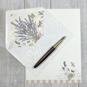 Stationery Sheet Set of 10, Kartos Lavender Floral