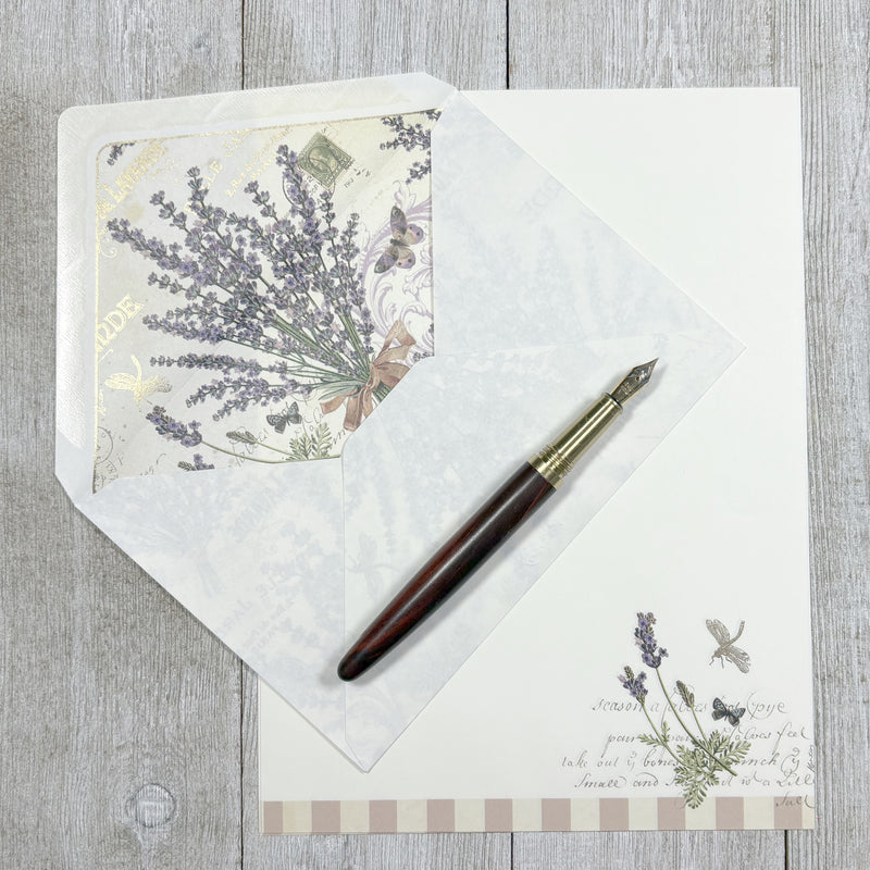 Stationery Sheet Set of 10, Kartos Lavender Floral