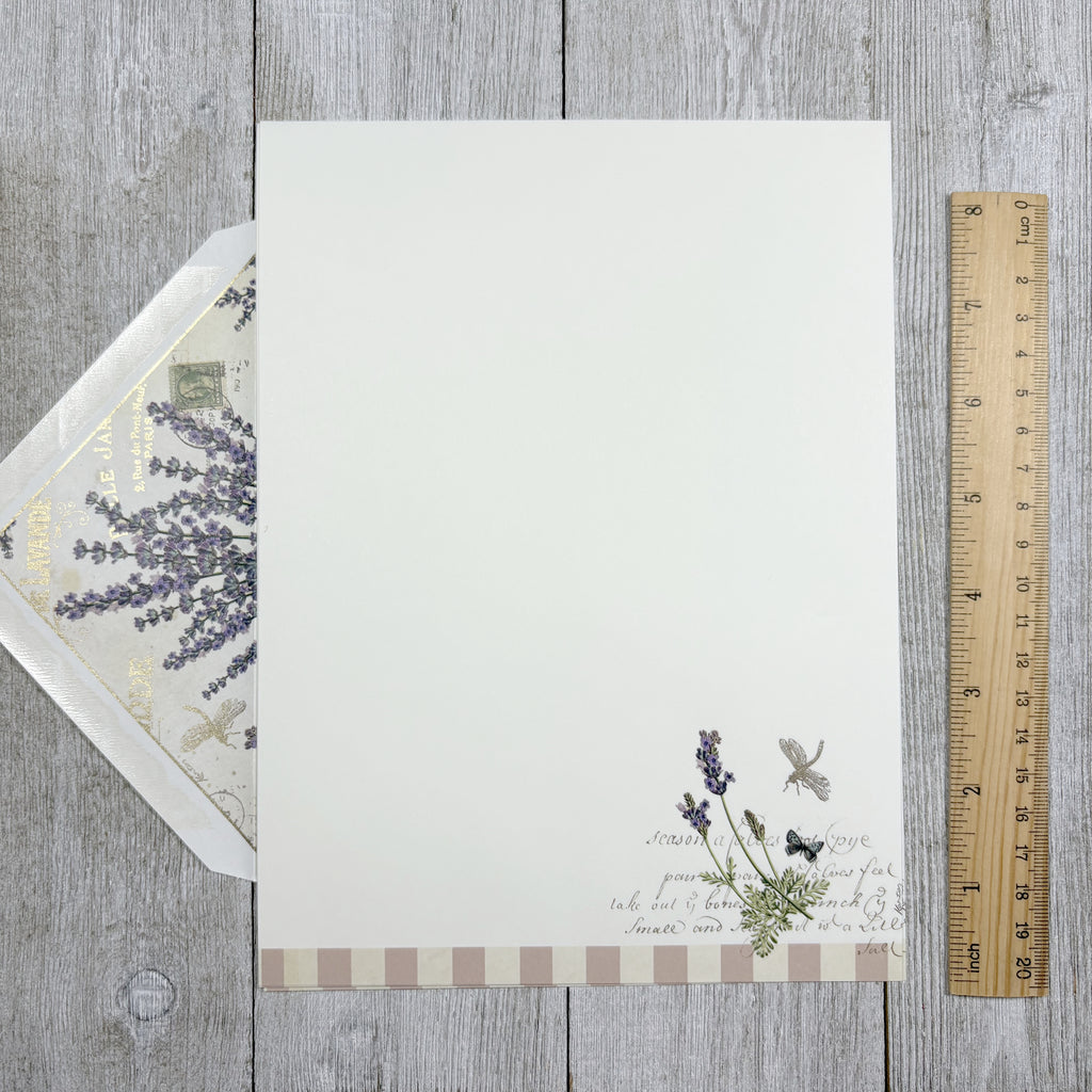 Stationery Sheet Set of 10, Kartos Lavender Floral