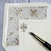 Gold Fleur de Lis Note Card and Envelope Set of 10, Kartos Lilium Cards
