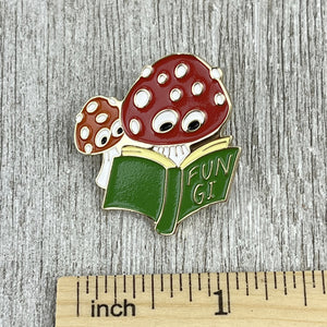 Reading Mushrooms Enamel Pin