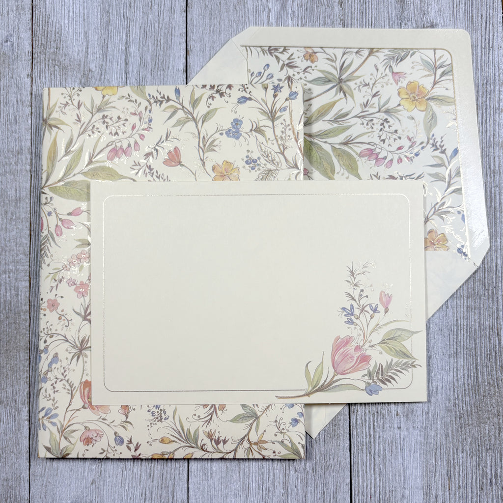 Floral Note Card and Envelope Set of 10, Kartos Primavera Cards